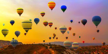 Sunset balloons - Akoestisch schilderij