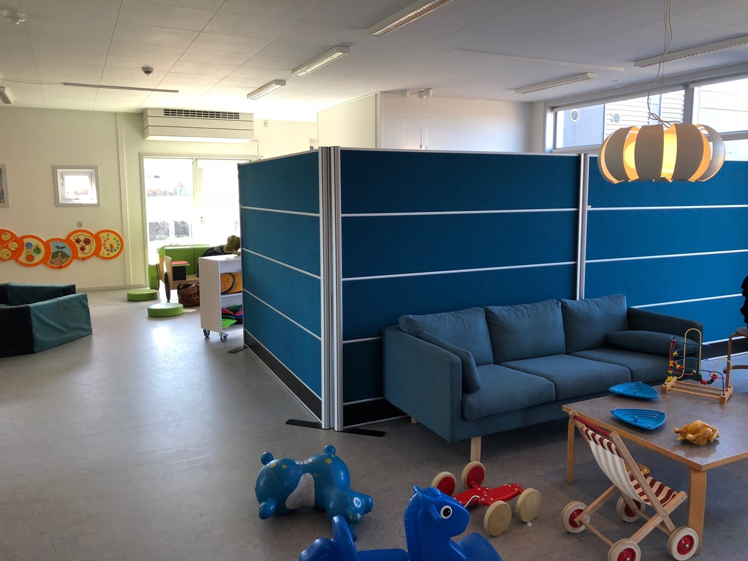 tyst vrijstaande akoestische panelen blauw